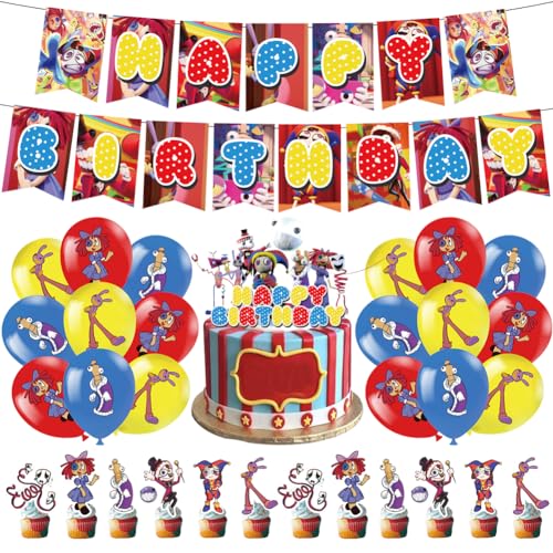 Digital Circus Luftballons CBOSNF 56 PCS Digital Circus Partyballon,Digital Circus Luftballons Geburtstagsfeiern,Digital Circus Themen Party Dekorationen Luftballons Für Kindergeburtstag Party von CBOSNF