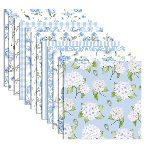 24 Blatt Hortensienblume Muster Scrapbook Papier,12 Designs Scrapbook Craft Papier, 12x12Inch Karte Herstellung Scrapbook DIY Hintergrundpapier Hydrangea Scrapbook Paper von CC HOME