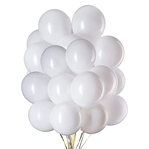 100 Stück 12 Zoll Luftballons Weiß,Weiss Latex Helium Ballons für Geburtstag,Hochzeit Party Dekoration von CC Wonderland Zone