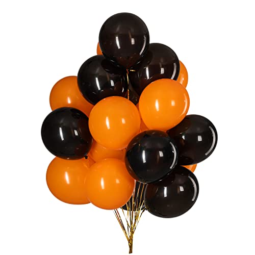 12 Zoll LuftBallons Orange und Schwarzer,Helium Latex Ballons für Partys Deko,50 Stück von CC Wonderland Zone