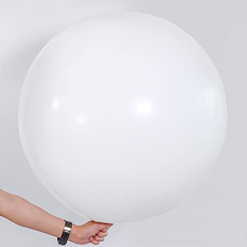 36 Zoll Riesen Luftballons Weiß,XXL Weiss Latex Ballons,Großer Helium Ballons für Geburtstag, Hochzeit Partys Deko,6 Stück von CC Wonderland Zone