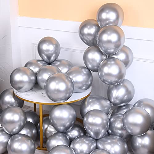 5 Zoll Kleine Silber Metallic Luftballons,Mini Chrom Silber Helium Ballons für Partys Deko-100 Stück von CC Wonderland Zone