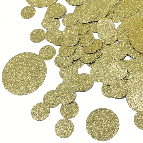 Goldfarbenes rundes Konfetti (3/2/2,5 cm), goldenes PapierkonfettiKonfetti für Tischdekoration, insgesamt 200 Stück von CC wonderland zone