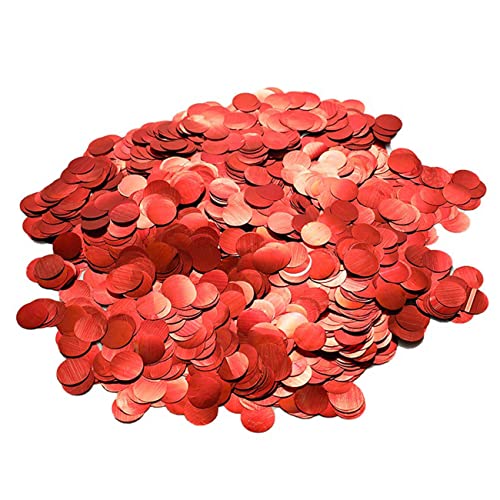 CC wonderland zone 50g Konfetti Rund Rot(Φ1.5cm),Tischkonfetti Metallic Rund Rot für Party Hochzeit Dekoration von CC wonderland zone