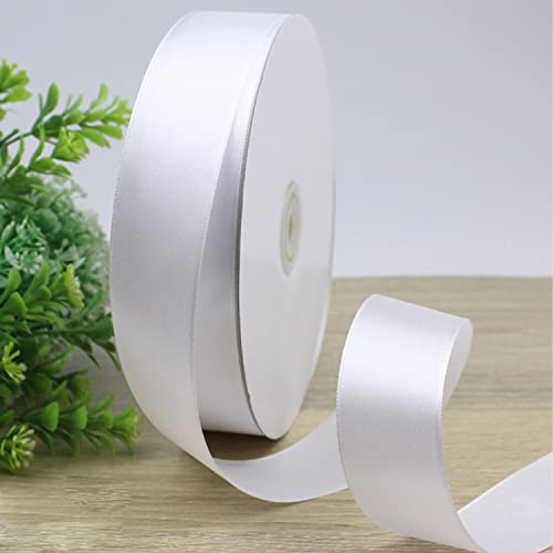 CC wonderland zone Satinband Weiss 91m x 25mm Dekoration Geschenkband,Weiß Schleifenband Dekoband Stoffband für Hochzeit von CC wonderland zone