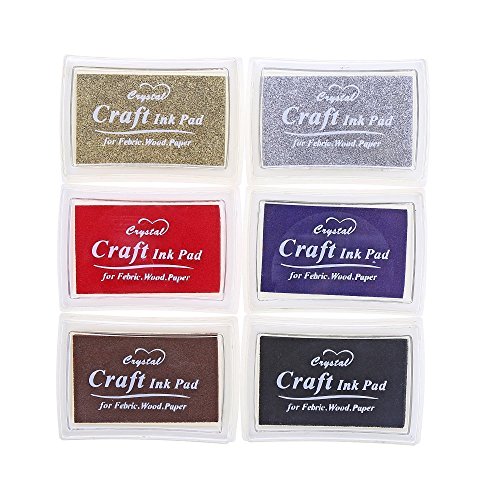 ccinee 6 Farben Tinte Pads – Für alle Gummi mit Kunst/Craft stamps-m1 gold von CCINEE