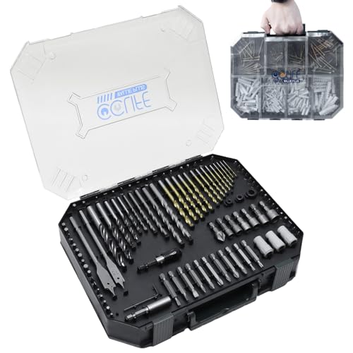 CCLIFE Bohrer Accessories 400tlg. enthält Bit Set und Schrauber Set (für Holz, Metall, Stein, Kunststoff, Ziegel, inkl. HSS Spiralbohrer, Flachfräsbohrer, Betonbohrer und Schrauben) von CCLIFE