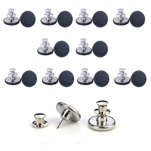 10 Stück Jeans Knöpfe Ohne Nähen, 17mm Button Pins Jeans, Hosenknöpfe Zum Stecken, DIY Jeansknopf, Knöpfe Hosen Enger Machen, Jeans Knöpfe zum Erweitern oder Reduzieren der Hosengröße(Schwarz) von CCLKHY