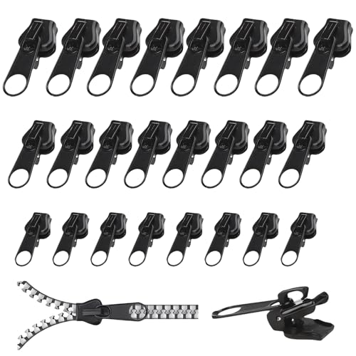 Reißverschluss Schieber Ersatz,3 Größen Reißverschluss Reparatur Set Fix Reissverschluss Zipper, Reisverschluss Fix Kit Reißverschluss Ersatz Zipper für Jacken, Koffer, Ruckäcke （24 Stück ） von CCLWY