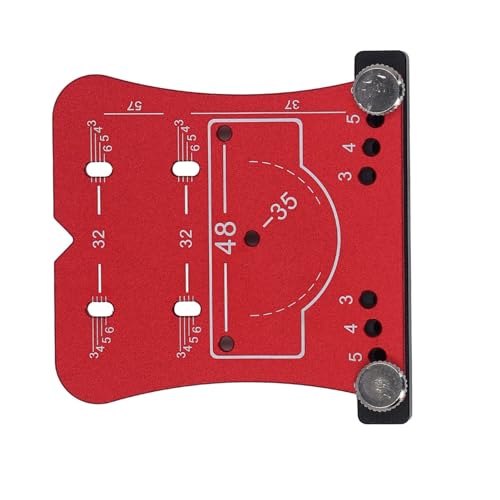 Scharnierbohrstanzer, Präzise und Zuverlässige 35-mm-Scharnierlochlehre aus Aluminiumlegierung, Leicht für die Installation von Wohnmöbeln (Rot) von CCYLEZ