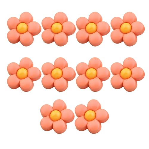 10 Stücke Kunststoff Knöpfe Knöpfe Kinder,kinderknöpfe Babyknöpfe Blumenknöpfe Für Mädchen Und Jungen-Orange+gelb-18mm von CCYXFB