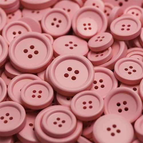 50 Stücke Knöpfe Zum Basteln,trachtenknöpfe,manschettenknöpfe,Kunststoff Knöpfe,Für Mädchen Und Jungen-Rosa-15mm von CCYXFB