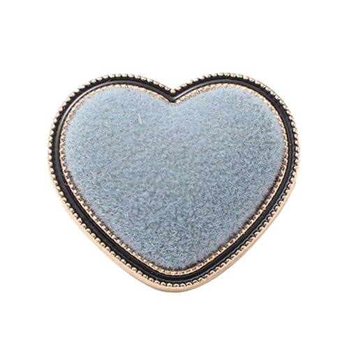 CCYXFB 10 Stück Herzförmige Metallknöpfe Zum Nähen Zum Basteln-blau-18mm von CCYXFB