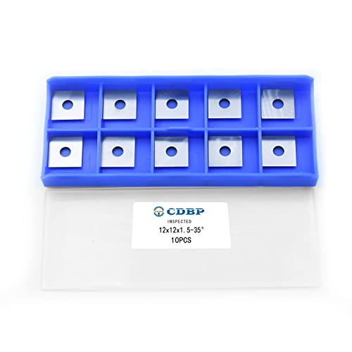 CDBP Quadratische Wendeschneidplatte 12x12x1,5mm, Vorschneider Wendeplatten/Wendemesser HM ,10 Stück von CDBP