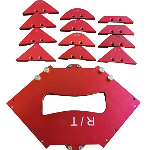 Jig-Radius-Vorlagen-Kits, 14-teiliges Set aus Aluminiumlegierung, Schnell-Jig-Fräser, Tisch-Ecklehre, Fräserschablonen-Set zum Schneiden von Außendurchmessern, Holzbearbeitung, Trimmen von CDIYTOOL