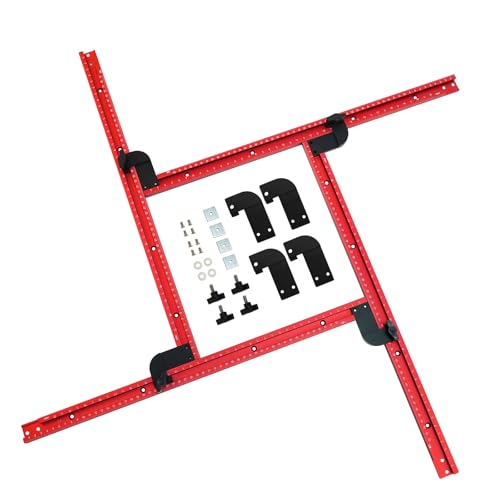 Verstellbare quadratische Oberfräsenschablone, variable Fräseinrichtung für Holzbearbeitung, Saftrillen-Fräservorrichtung für Hohlschlitz- und Plattenformen, Arbeitsbereich 53,3 x 53,3 cm von CDIYTOOL