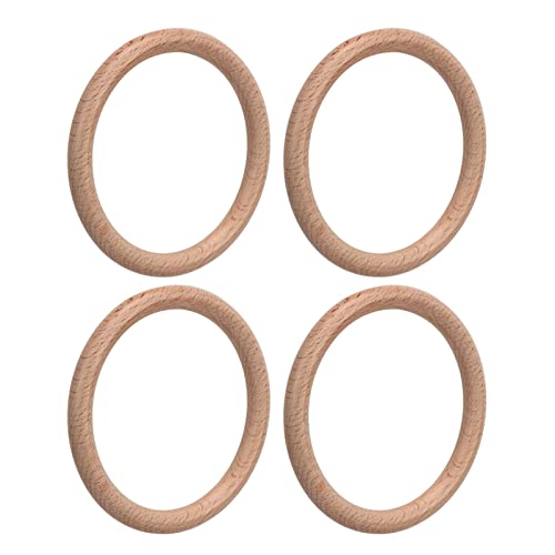 10 Stück Unlackierte Holzringe Zum Basteln, Holzringe Zum Selbermachen, Holzringe, Unlackierte Makramee-Ringe ohne Farbe, Zum Basteln, 8 Cm (10cm) von CDQL