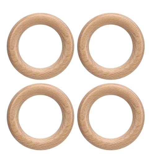 10 Stück Unlackierte Holzringe Zum Basteln, Holzringe Zum Selbermachen, Holzringe, Unlackierte Makramee-Ringe ohne Farbe, Zum Basteln, 8 Cm (8cm) von CDQL