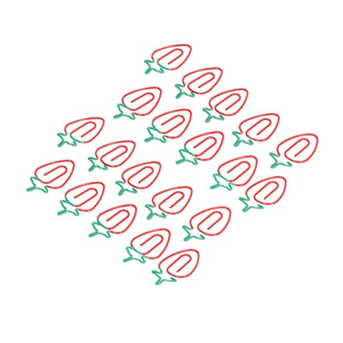 100 Stück Erdbeer-Büroklammern, Kleine Lustige Büroklammern, Leichte Metall-Büroklammer, Büroklammern, Büroklammern-Set, Büroklammern und Büroklammern für Büro- und Schulbedarf von CDQL