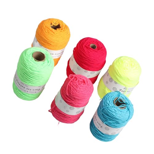 6 Rollen Tufting-Garn, Simply Soft Solids-Garn, Tolles Häkel- und Strick-Starter-Set Für Farbenfrohes Basteln, Fluoreszierende Farbe, Schrumpffestes Teppich-Strickgarn, von CDQL