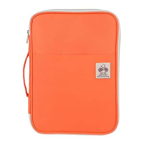 A4-Dokumententasche, Aktenordner, Portfolio-Organizer, Multifunktionale A4-Dokumententaschen, Reisetasche mit Reißverschluss, Computer-Notebook-Tasche mit Reißverschluss (Orange) von CDQL