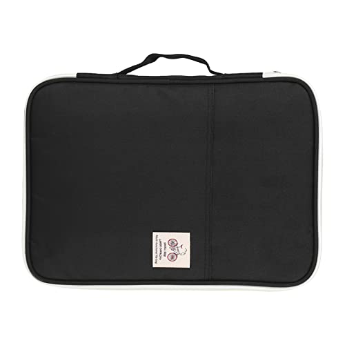 A4-Dokumententasche, Aktenordner, Portfolio-Organizer, Multifunktionale A4-Dokumententaschen, Reisetasche mit Reißverschluss, Computer-Notebook-Tasche mit Reißverschluss (Schwarz) von CDQL