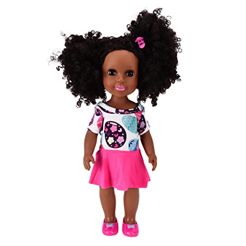 CDQL 14 Zoll Große Schwarze Babypuppe – Realistische Afrikanische Schwarze Wiedergeborene Babypuppe – Drehbares Schwarzes Puppenspielzeug mit Lockigem Haar und Haarnadel für von CDQL