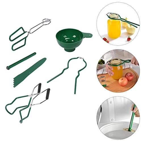 CDQL 6 PCs Canning Kit, Canning Trichter Tong, Bubble Popper Jar Wrench Lifter, Magnetlid -Lid -Lifter, Marmeladenset für Konservenwerkzeuge von CDQL