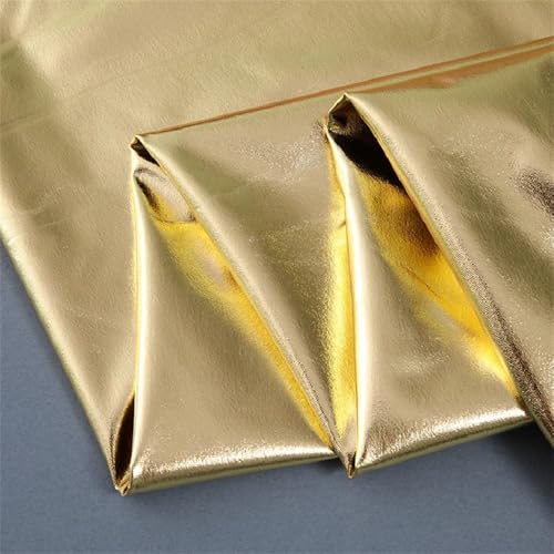 Kleiderstoff, Seidiger Satinbrokat, Glitzer-Strass-Netzstoff, Funkelnder Perlen-Tüllstoff, Mit Kristallen verzierter Stoff, for Kleider oder Bastelarbeiten,(13 Light Gold,150cmx10yard) von CDWK