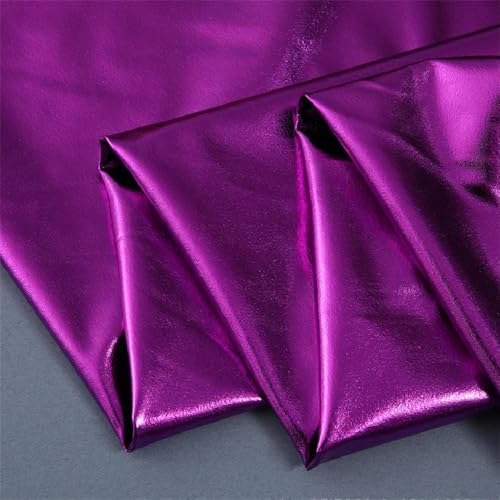 Kleiderstoff, Seidiger Satinbrokat, Glitzer-Strass-Netzstoff, Funkelnder Perlen-Tüllstoff, Mit Kristallen verzierter Stoff, for Kleider oder Bastelarbeiten,(7 Purple,150cmx10yard) von CDWK