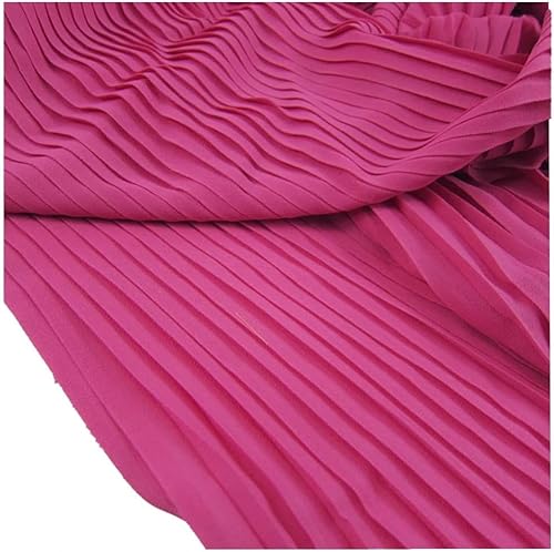 Kleiderstoff, seidiger Satin-Brokat, 1m*1,5m, schwarzer Flockvliesstoff, Spitze, nigerianischer Stoff, Stretch-Netzstoff, afrikanischer Stoff for Selbernähen von Kleidung(Fuschia,Straighten 0.5 meter) von CDWK