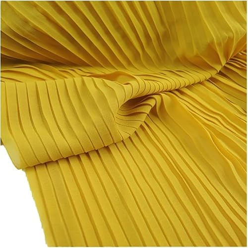 Kleiderstoff, seidiger Satin-Brokat, 1m*1,5m, schwarzer Flockvliesstoff, Spitze, nigerianischer Stoff, Stretch-Netzstoff, afrikanischer Stoff for Selbernähen von Kleidung(Ginger Yellow,Straighten 3 Me von CDWK