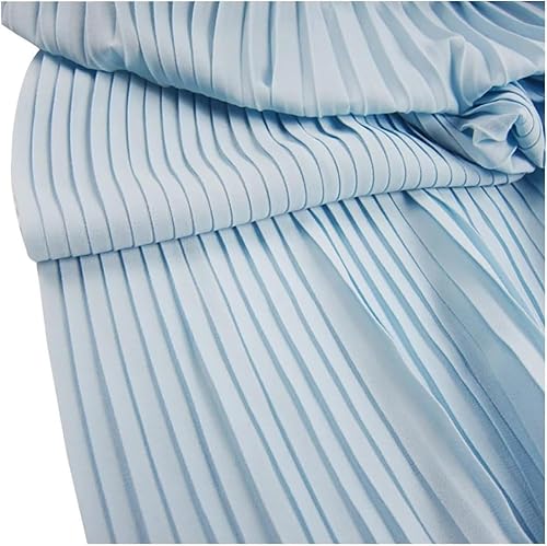 Kleiderstoff, seidiger Satin-Brokat, 1m*1,5m, schwarzer Flockvliesstoff, Spitze, nigerianischer Stoff, Stretch-Netzstoff, afrikanischer Stoff for Selbernähen von Kleidung(Light Blue,Straighten 0.5 met von CDWK