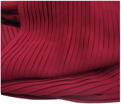 Kleiderstoff, seidiger Satin-Brokat, 1m*1,5m, schwarzer Flockvliesstoff, Spitze, nigerianischer Stoff, Stretch-Netzstoff, afrikanischer Stoff for Selbernähen von Kleidung(Wine Red,Straighten 0.5 meter von CDWK