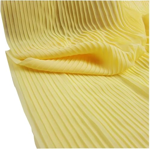 Kleiderstoff, seidiger Satin-Brokat, 1m*1,5m, schwarzer Flockvliesstoff, Spitze, nigerianischer Stoff, Stretch-Netzstoff, afrikanischer Stoff for Selbernähen von Kleidung(Yellow,Straighten 0.5 meter) von CDWK