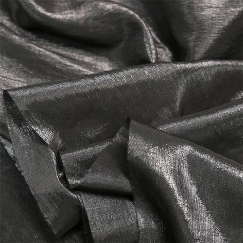 Kleiderstoff, seidiger Satin-Brokat, 3/5/10 m, imitierter Seidensatin-Stoff als Meterware, Futterstoff for Nähen von Kleidern, Vorhängen, einfarbig(Black) von CDWK