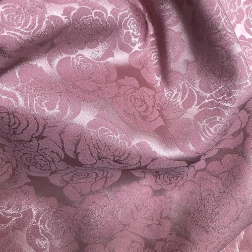 Kleiderstoff, seidiger Satin-Brokat, 3/5/10 m, seidiger Satinstoff mit Rosenblüten, for Nähen von Kleidern, Kleidung, Meterware(13,150cmx3M) von CDWK