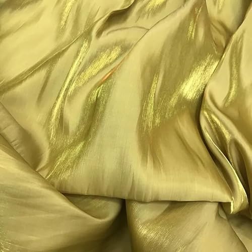 Kleiderstoff, seidiger Satin-Brokat, weicher, plissierter Netzstoff als Meterware, Bühnenhintergrundstoffe, Designform, DIY-Nähkleid, Designerstoffe, Pfirsichweiß, Glätten(10) von CDWK