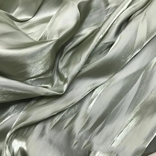 Kleiderstoff, seidiger Satin-Brokat, weicher, plissierter Netzstoff als Meterware, Bühnenhintergrundstoffe, Designform, DIY-Nähkleid, Designerstoffe, Pfirsichweiß, Glätten(21) von CDWK