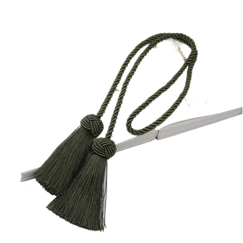 Vorhang-Raffhalter, Vorhang-Schnallenriemen, 2 Stück Vorhang-Raffhalter mit 2 Kopfquasten, Vorhang-Clips, Seil-Raffhalter, Halterungen, Wohnaccessoires(Green) von CDWK