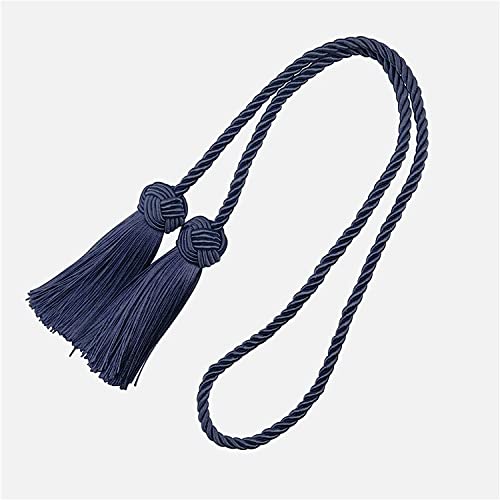 Vorhang-Raffhalter, Vorhang-Schnallenriemen, 2 Stück Vorhang-Raffhalter mit 2 Kopfquasten, Vorhang-Clips, Seil-Raffhalter, Halterungen, Wohnaccessoires(Navy) von CDWK