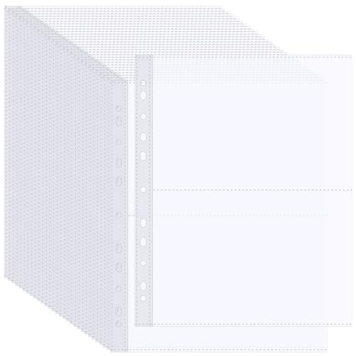 30 Pack A4 Foto Hüllen für A4 2/3/4 Ringbuch, 2-Pocket Transparente Postkartenhüllen, Doppelseitiger Foto Seitenschutz, Prospekthüllen Fotoalbum Nachfüllseiten Foto (213x152 mm) von CECOMBINE