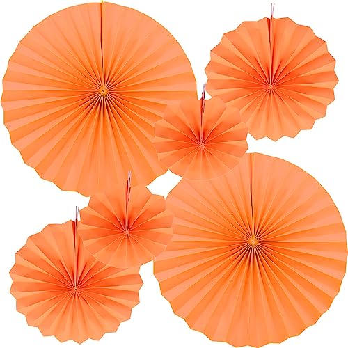 CEEYSEE 6 Stück Papier Fächer Dekoration 20/30/40cm Papierfächer Hängende Orange Papier Fächer Papier Girlande Dekoration für Party Feier Hochzeit Babyshower Geburtstag Deko (Orange/ZCNS) von CEEYSEE