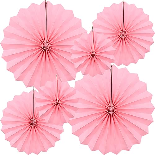 CEEYSEE 6 Stück Papier Fächer Dekoration 20/30/40cm Papierfächer Hängende Rosa Papier Fächer Papier Girlande Dekoration für Party Feier Hochzeit Babyshower Geburtstag Deko (Rosa/ZFNS) von CEEYSEE