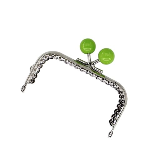 CEHJZQRPL Metal Pocket Frame 3 Stück 8,5 cm Candy Beads Silber Ton Glänzend Metall Geldbörse Rahmen Griff for Clutch Bag Handtasche Zubehör Herstellung Nähen Kuss Verschluss Schloss(Green) von CEHJZQRPL