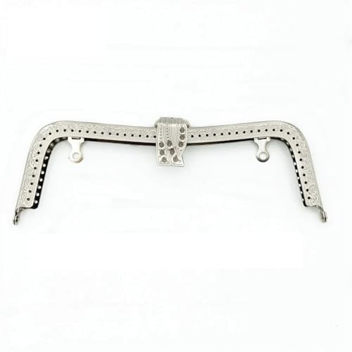 CEHJZQRPL Metal Pocket Frame 5 Stücke 20 cm Konkaven Rahmen Prägung Metall Blätter Kuss Verschlüsse Schloss for Taschen Clutch Bag Hardware Geldbörse DIY Nähen Zubehör(5pcs 20cm Silver) von CEHJZQRPL