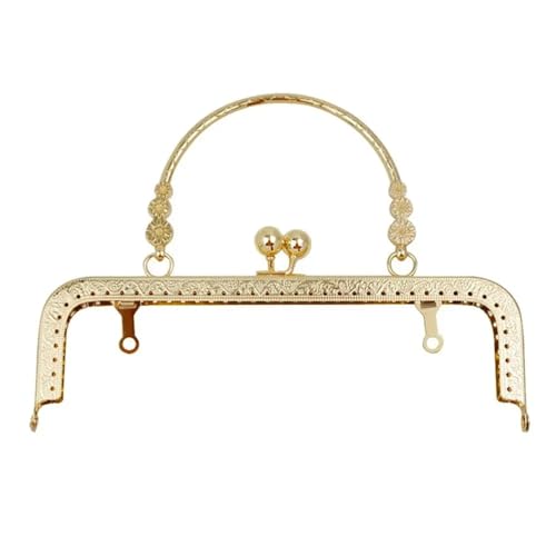 CEHJZQRPL Metal Pocket Frame Quadratischer Vintage-Prägungs-Metallrahmen for Taschenverschluss mit Griffen, Taschen-Handgelenkrahmen-Unterstützung, Nähtaschen-Hardware-Zubehör(Gold) von CEHJZQRPL