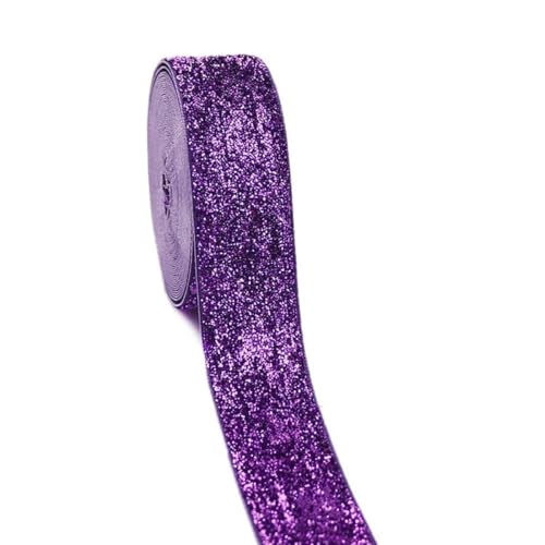 CEHJZQRPL Samtband 10 Yards 9-38MM Glitter Samt Band Hochzeit Party Dekoration Handgemachte Band Verpackung Haar Bowknot(Purple,25mm) von CEHJZQRPL