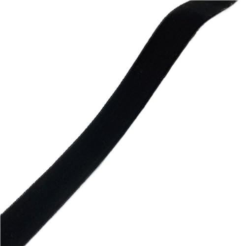 CEHJZQRPL Samtband 38 mm x 2 Yards Band for Partygeschenkboxen, Fransen-Samtband 6–38 mm Breite, 28 Farben, dekorative Bänder for Fotografien(Black,10mm x 5yards) von CEHJZQRPL