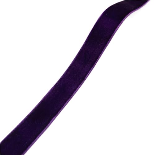 CEHJZQRPL Samtband 38 mm x 2 Yards Band for Partygeschenkboxen, Fransen-Samtband 6–38 mm Breite, 28 Farben, dekorative Bänder for Fotografien(Dark Purple,6mm x 5yards) von CEHJZQRPL